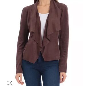 Light Brown Suede Draped Jacket
